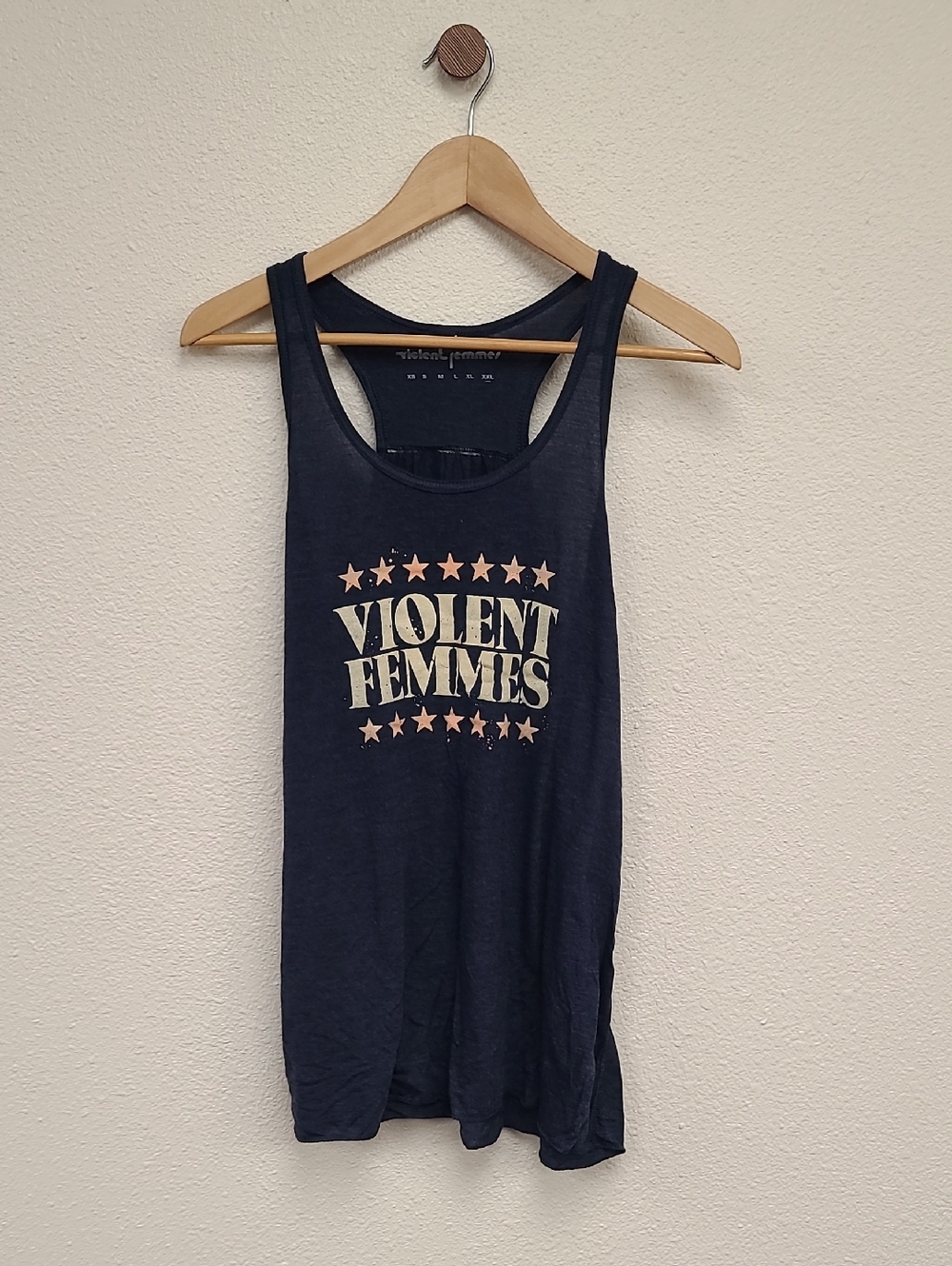 Heather Navy Blue Graphic Racerback Tank Top - Violent Femmes Band